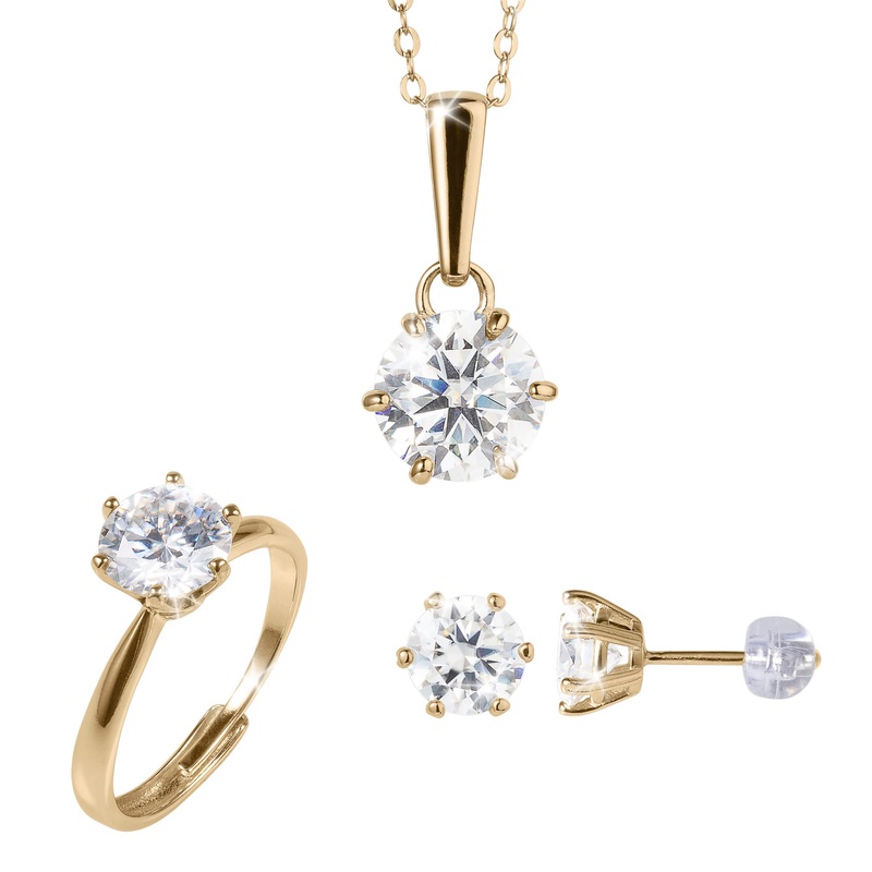 Golden Stardust Moissanite Collection Adjustable 5-10