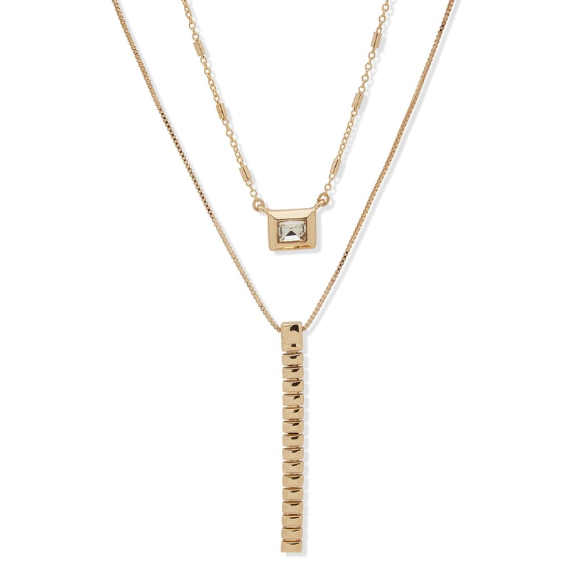 Nine West 19N00988 Necklace Crystal Gold & Crystal Necklace