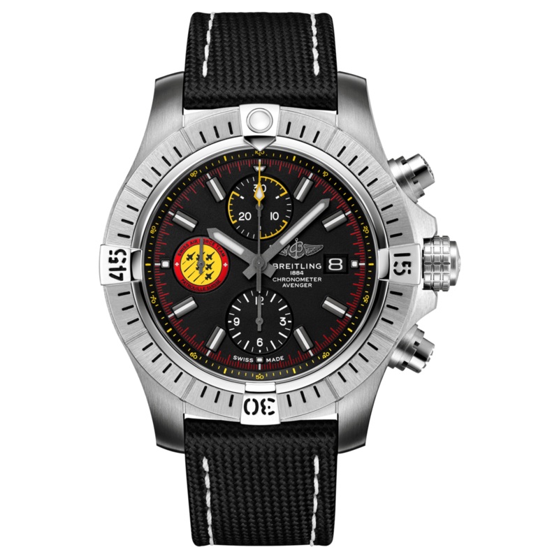 Avenger Chronograph 45mm Swiss Air Force Team Black Dial Black Nylon Strap Watch for Men – A133171A1B1X1