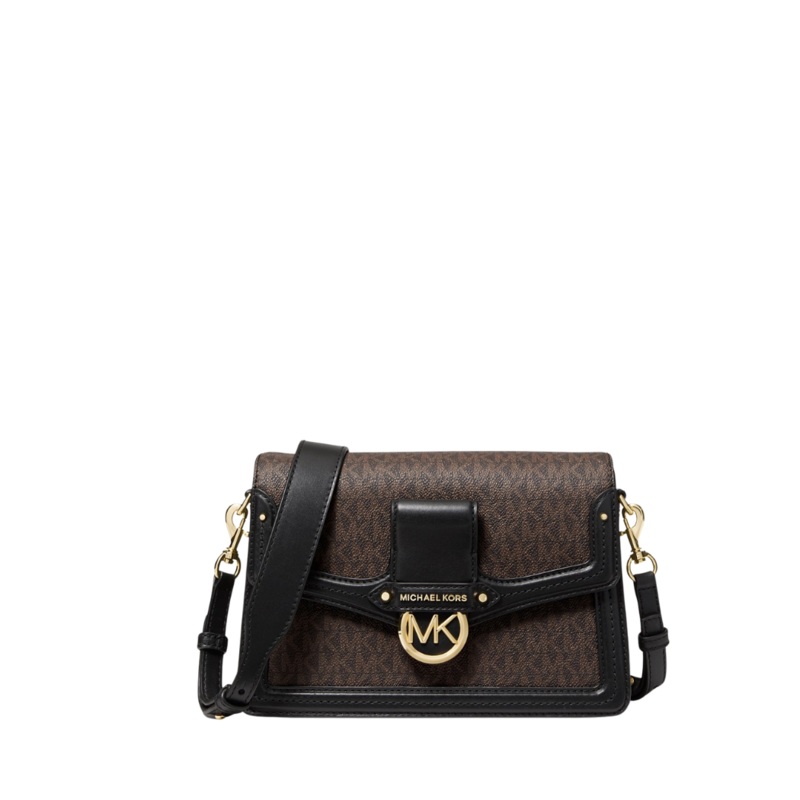MichaelKors Jessi Medium Crossbody  Brown/Multi Monogram Canvas (Style 30S0616L2V)
