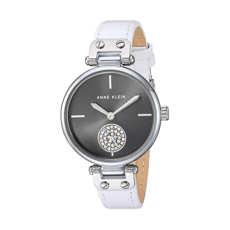 Anne Klein AK/3381GYWT Ladies Quartz Watch 34 Grey Stainless Steel