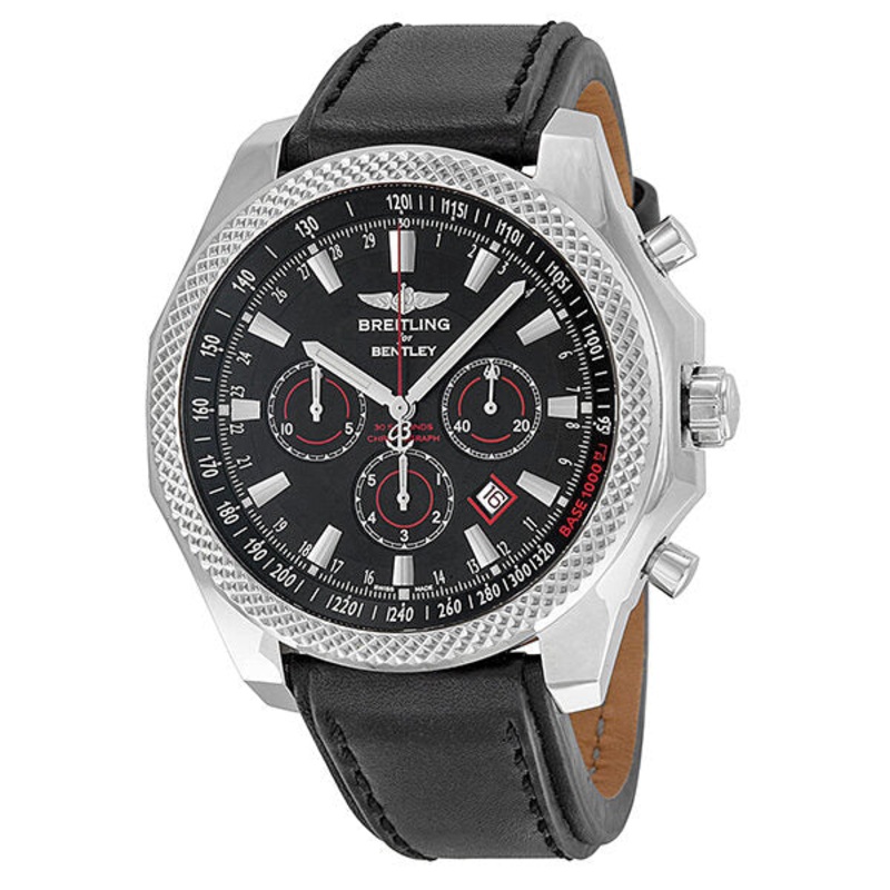 Breitling Bentley Barnato Black Dial Black Leather Automatic Men’s Watch A2536824-BB11BKLT