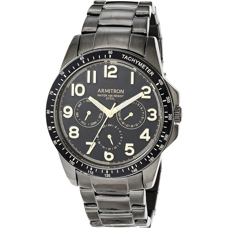 Armitron Men’s Multi-Function Bracelet Watch 20/5390BGDG 42 Black Stainless Steel