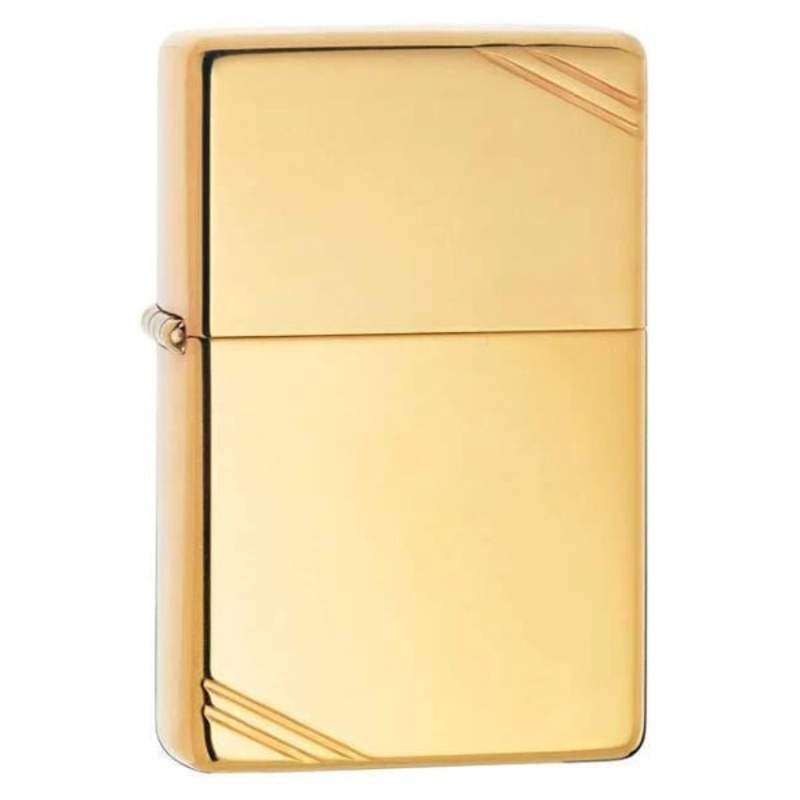 Zippo High Polish Brass Vintage With Slashes Lighter
