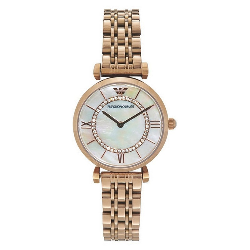 Emporio AR1909 Armani Analog Off White Dial Women’s Watch 32 Nude Stainless Steel