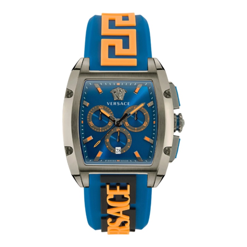 Versace Dominus Blue Silicone Strap Blue Dial Chronograph Quartz Watch for Gents – VE6H00323