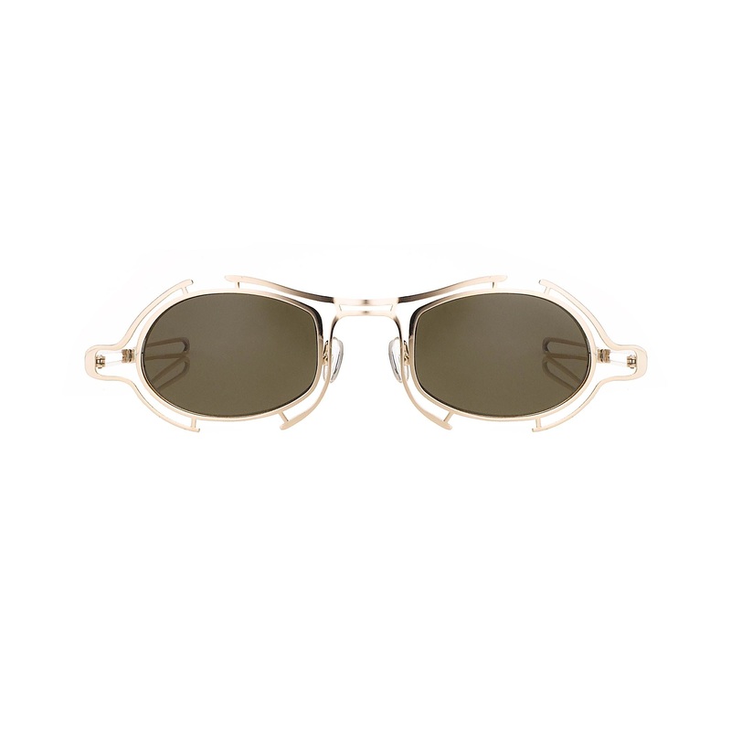 Raf Simons By Linda Farrow – Special Shape Gold and Brown Lenses
