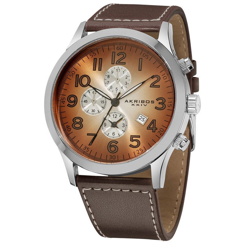 Akribos Xxiv Essential Chronograph Quartz Brown-White Gradient Dial Men’s Watch AK603BR