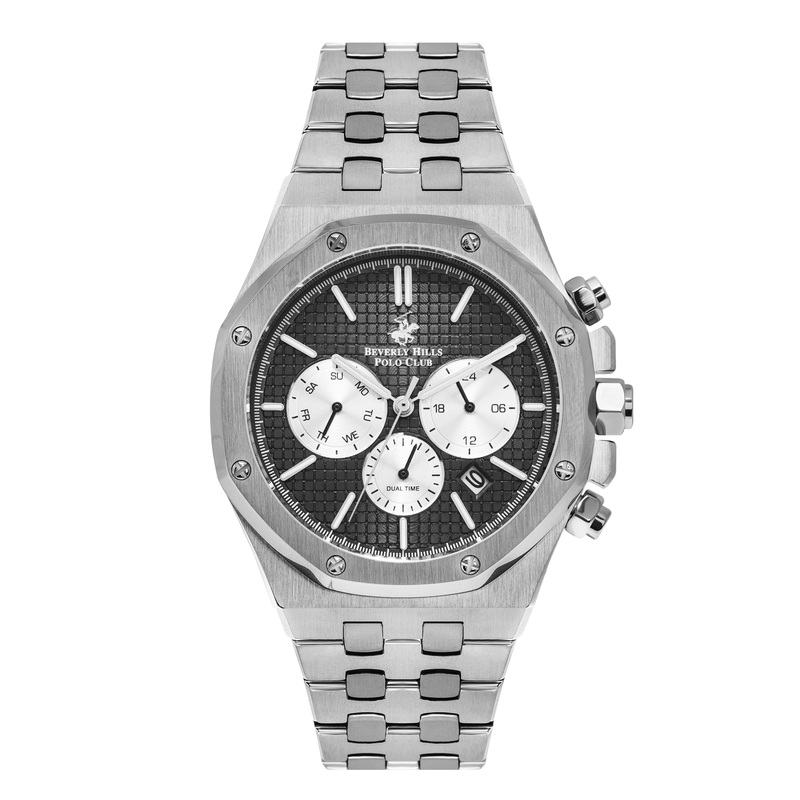 BEVERLY HILLS POLO CLUB Mens Multi-Function Black Dial Watch  BP3051X.350