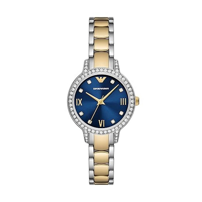 Emporio Armani AR11576 Watch 43 mm Blue Stainless steel case, leather strap