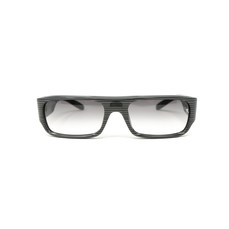 Raf Simons by Linda Farrow – Flat Top Black Grey Stripes and Grey Lenses