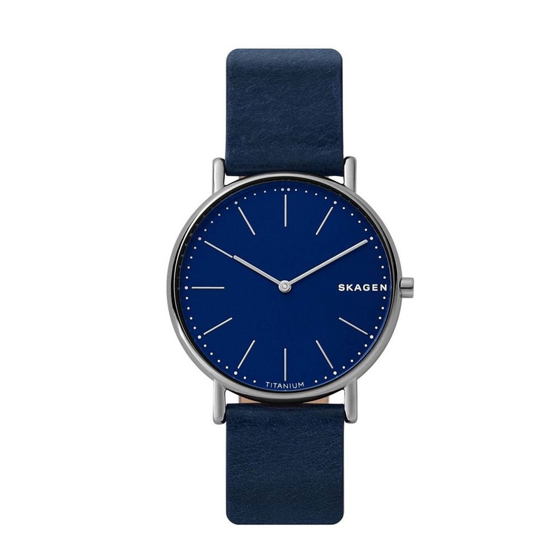 SKAGEN SKW6481 Signature Slim Quartz Titanium Blue Dial Men’s Watch 40 Blue Stainless Steel