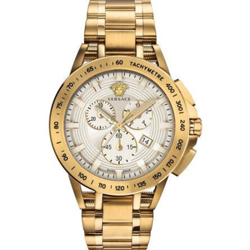 Versace Men’s Watch Sport Tech 45mm White Gold Bracelet VE3E00721