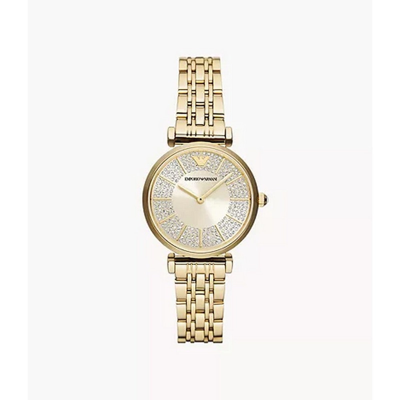 Emporio Armani AR11608 Gold-Tone Stainless Steel Watch 43 mm Champagne Stainless Steel Case and Bracelet
