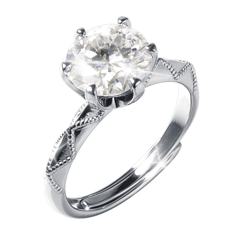 Stella Moissanite Ladies Ring Adjustable 5-10