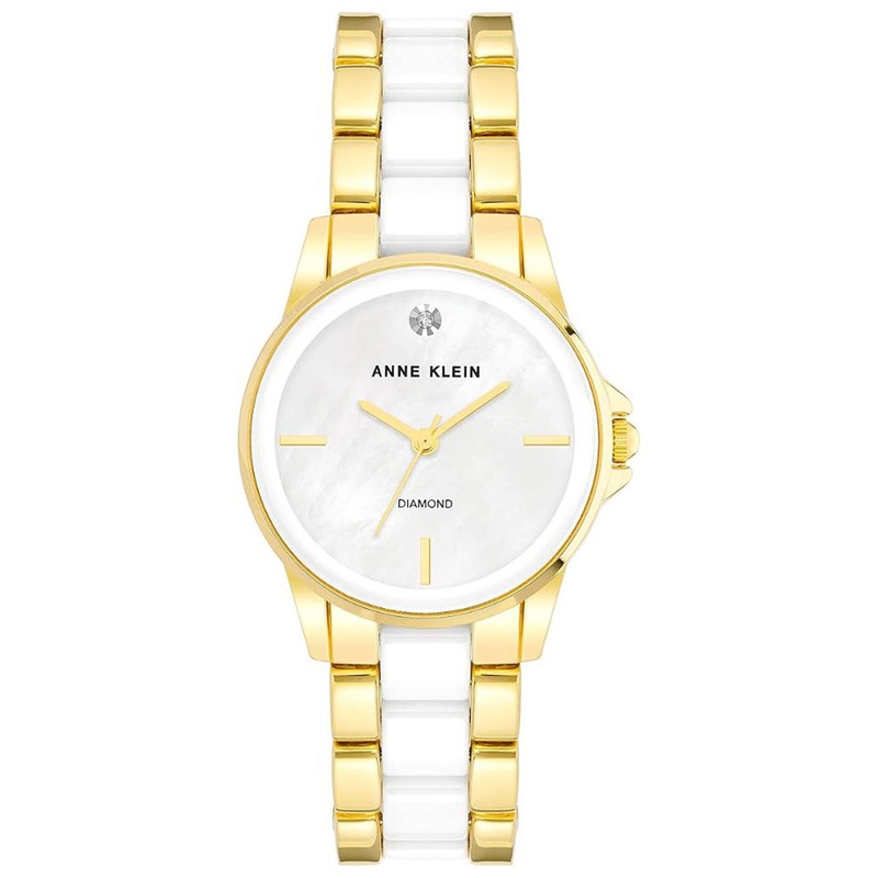 Anne Klein AK/4118WTGB Women’s Watch 36 White Stainless Steel
