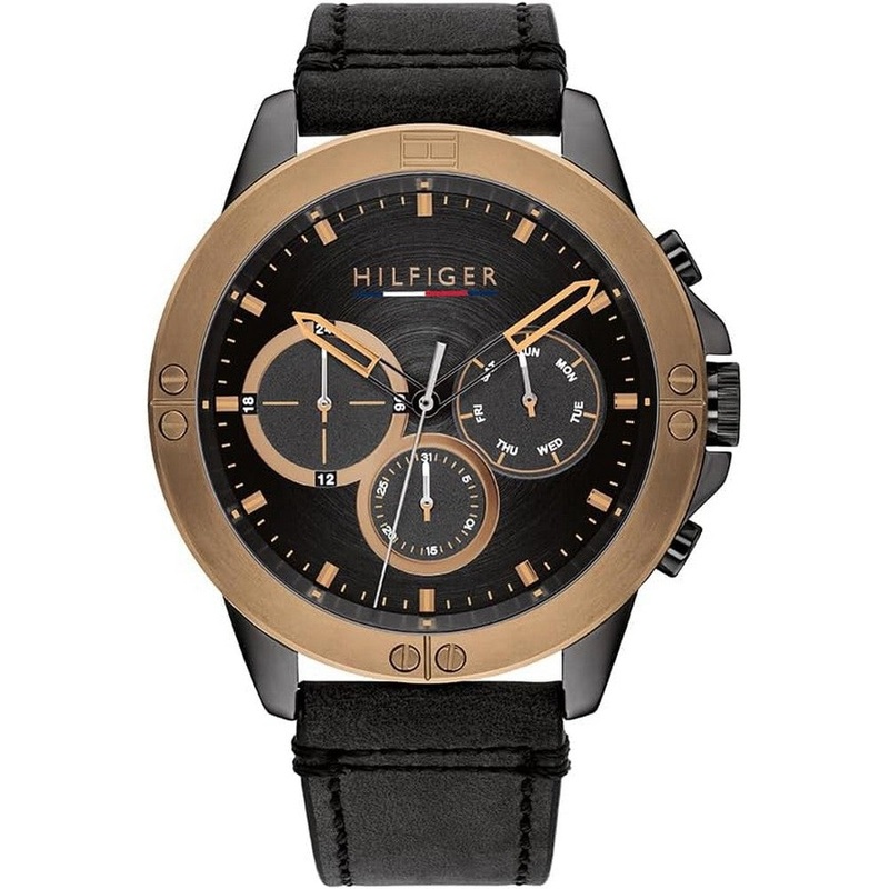 Tommy Hilfiger 1791893 Analog Multifunction Quartz Watch for Men 46 Black Stainless Steel