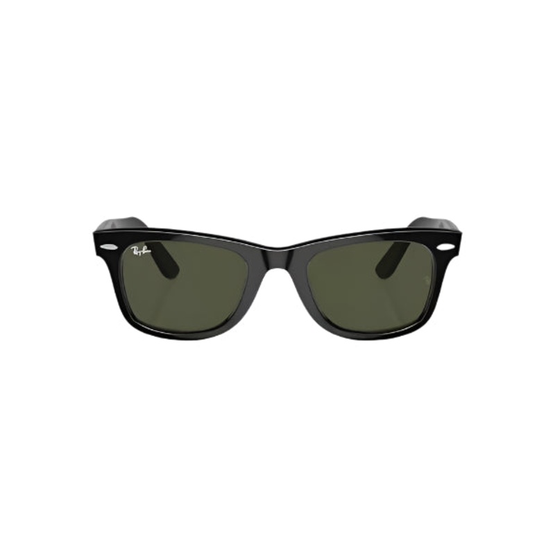 RayBan RB2140F 901 5418 Original Wayfarer Classic  Polished Black with Crystal Green Lenses