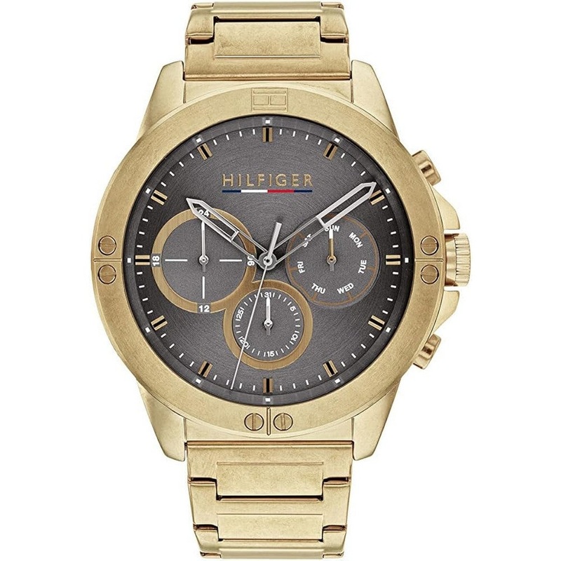 Tommy Hilfiger 1791891 Analog Multifunction Quartz Watch for Men 46 Grey Stainless Steel