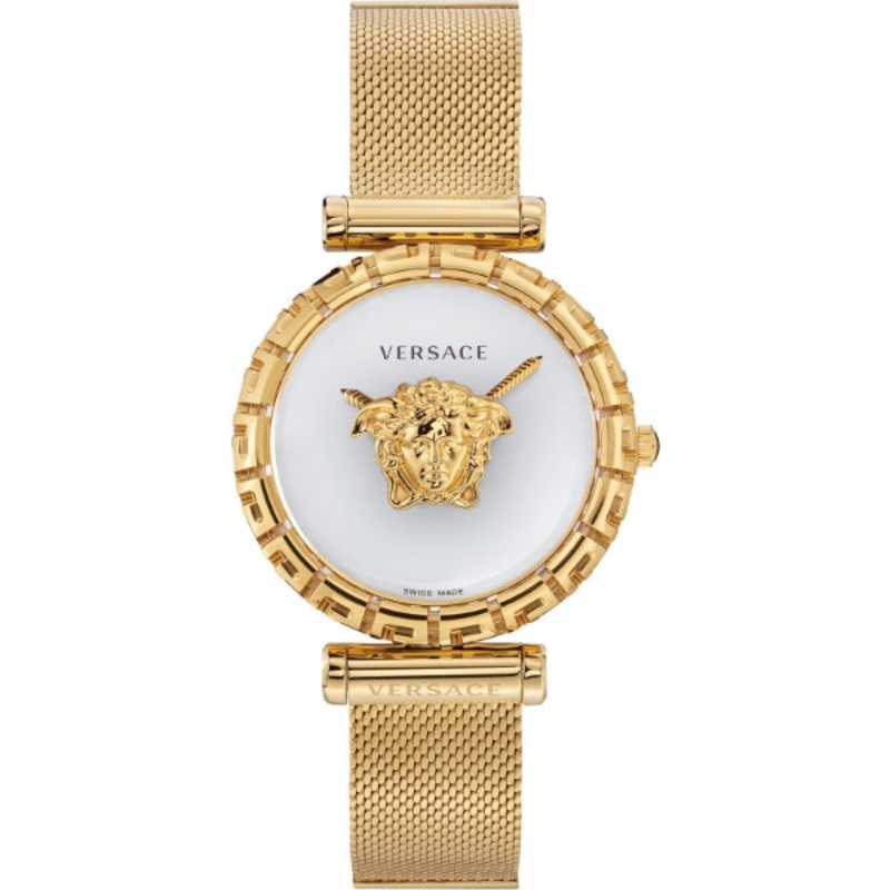 Versace Palazzo Gold Mesh Bracelet White Dial Quartz Watch for Ladies – VEDV00619