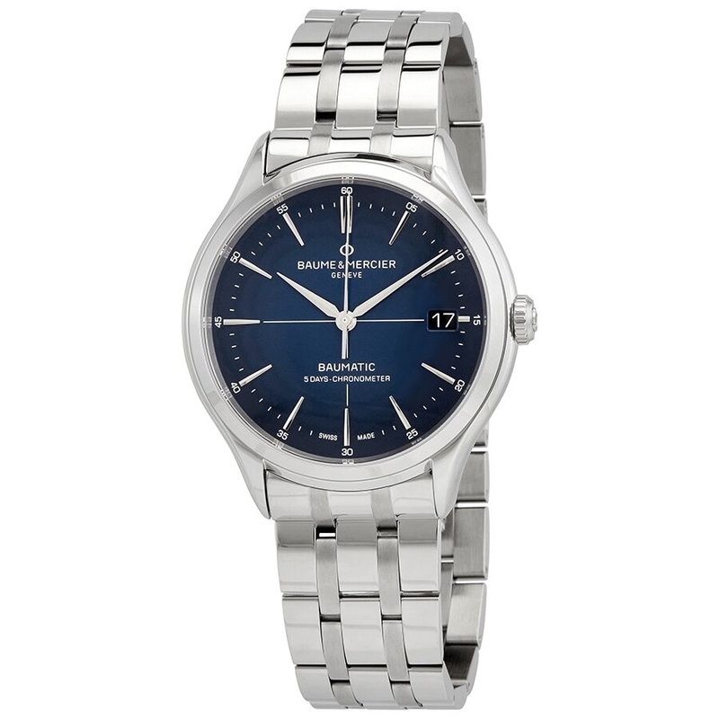 Baume et Mercier Clifton Baumatic Automatic Chronometer Blue Dial Men’s Watch 10468