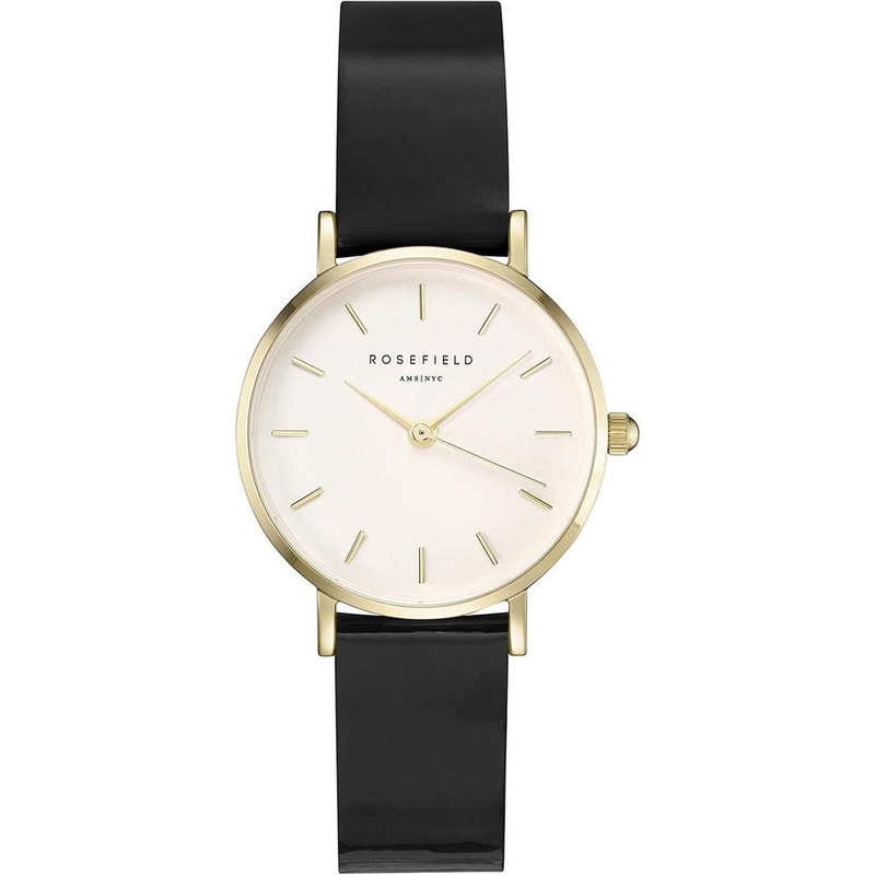 ROSEFIELD SHBWG-H33 Premium Gloss Black Gold women’s Watch 26 White Stainless Steel