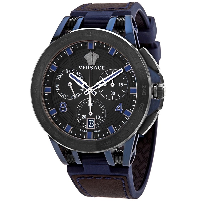 Versace Sport Tech Chronograph Tachymeter Black Dial Men’s Watch VERB00218