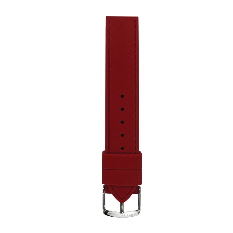 Red Rubber Silicone Stitched Strap – Model 1-RSTR