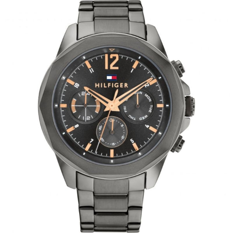 Tommy Hilfiger Lars Gery Stainless Steel Black Dial Chronograph Quartz Watch for Gents – 1792061