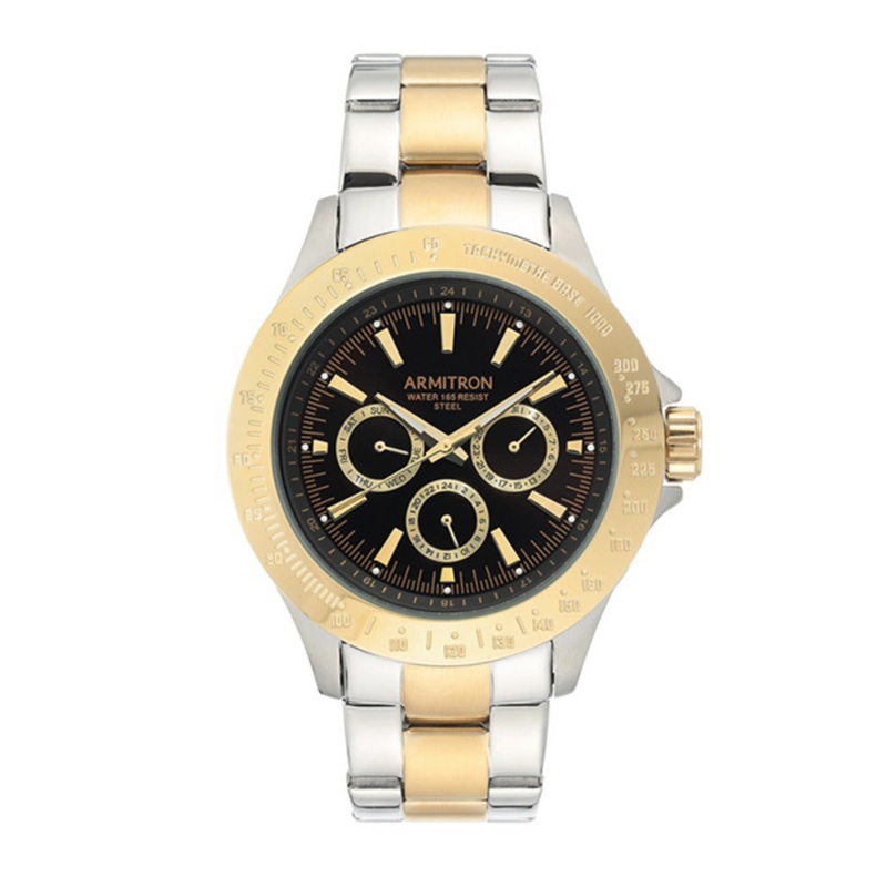 Armitron 20/4904BKTT  Multi-Function Stainless Steel Bracelet Men’s Watch. 45 Black Stainless Steel