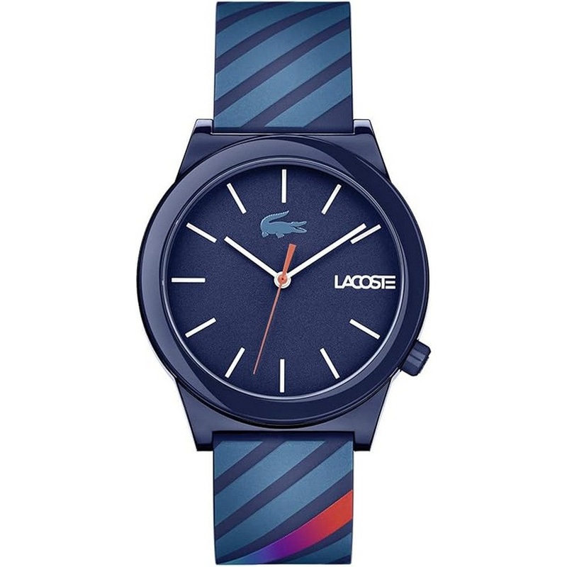 LACOSTE 2010934 Analogue Quartz Blue Silicone Men’s Watch 42 Blue Stainless Steel