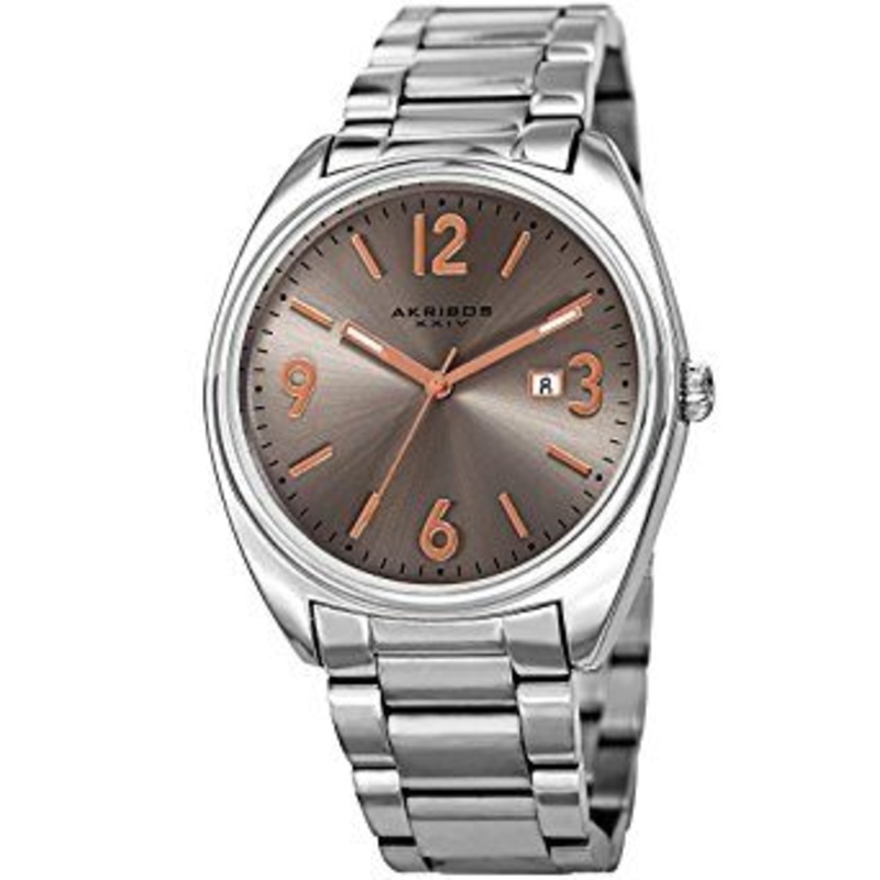 Akribos Xxiv Gunmetal Dial Stainless Steel Men’s Watch AK957SS
