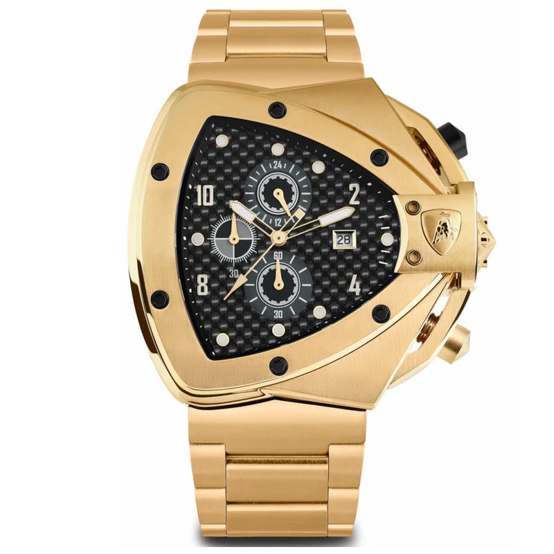 Tonino Lamborghini Men’s Chronograph Watch Spyder Horizontal Yellow Gold T20SH-B-B