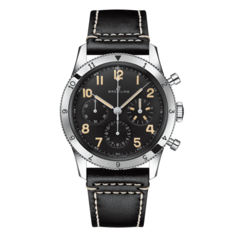 Breitling Avi Ref. 765 1953 Re-Edition Black Dial Black Leather Strap Watch for Men – AB0920131B1X1