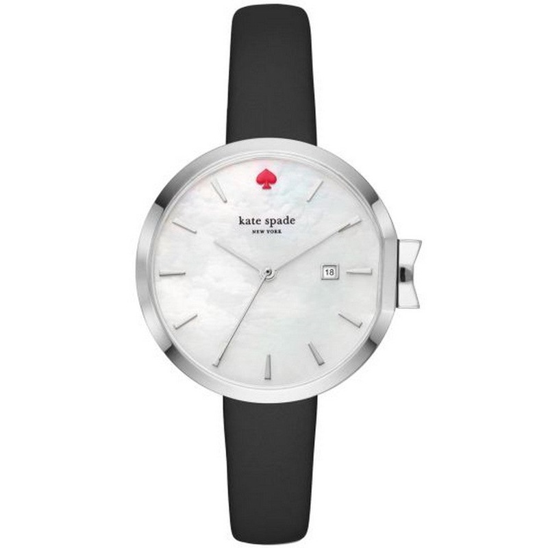 KateSpade KSW1269 Park Row Mother of Pearl Dial Black Women’s Watch 34 Nude Stainless Steel