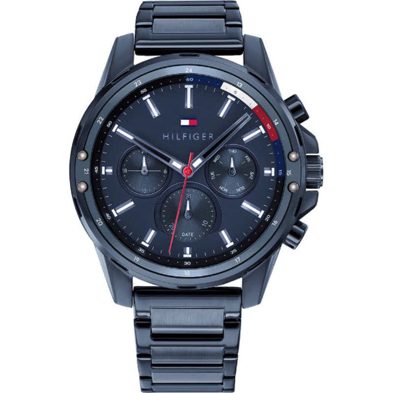 Tommy Hilfiger Mason Blue Stainless Steel Blue Dial Chronograph Quartz Watch for Gents – 1791789