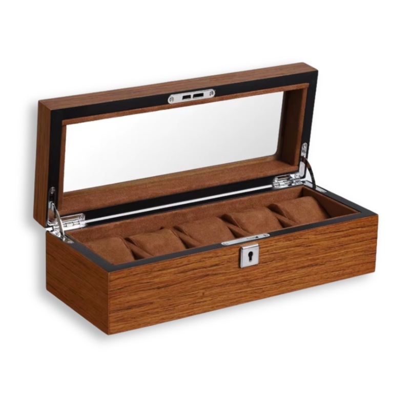 5 Slots Premium Wooden Watch Organizer  Stylish & Secure Storage