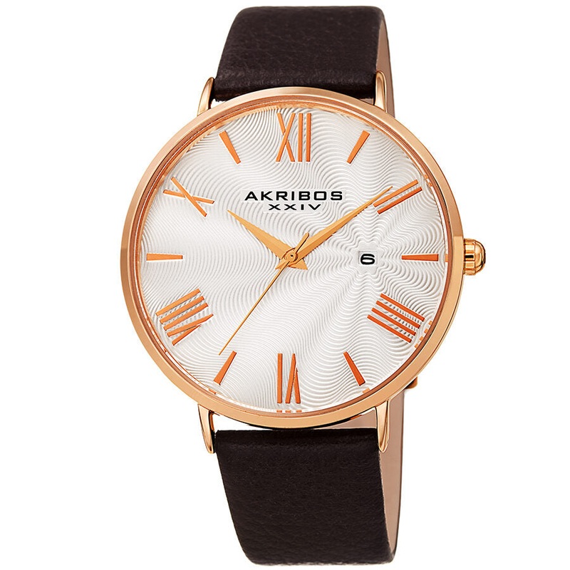 Akribos Xxiv Waves White Dial Men’s Watch AK1041RGBR