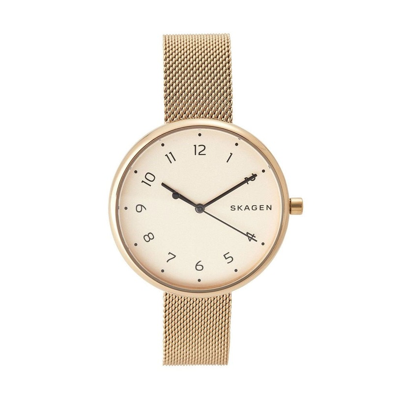 SKAGEN SKW2625 Signatur Gold Tone Steel Women’s Mesh Watch 36 Gold Stainless Steel