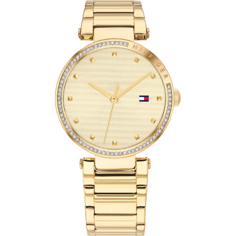 Tommy Hilfiger Lynn Gold Stainless Steel Gold Dial Quartz Watch for Ladies – 1782235