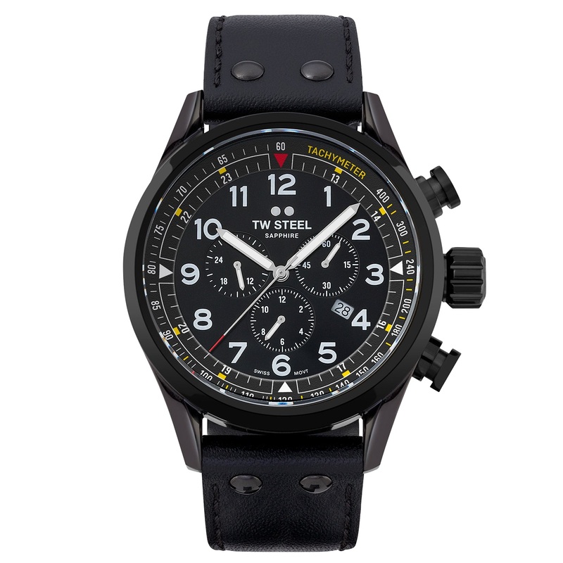 TW Steel Men’s Black Swiss Volante Watch SVS205