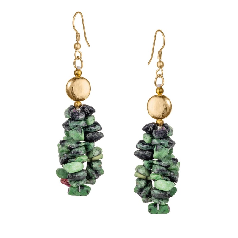Vivacious Ruby – Zoisite Earrings