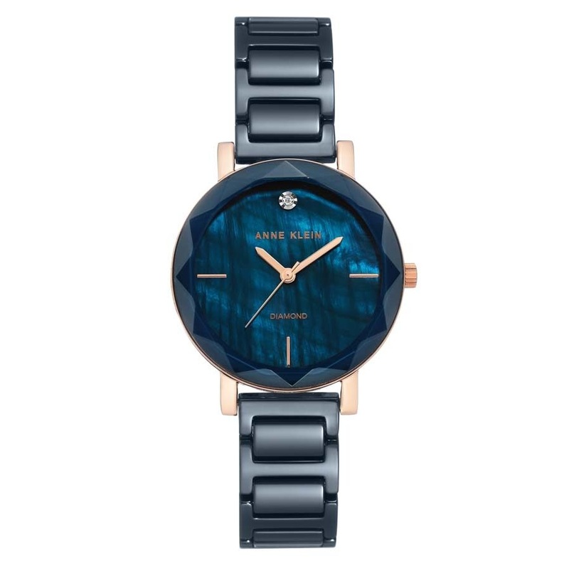 Anne Klein Navy Blue Mother of Pearl Dial Ladies Watch AK/3364NVRG
