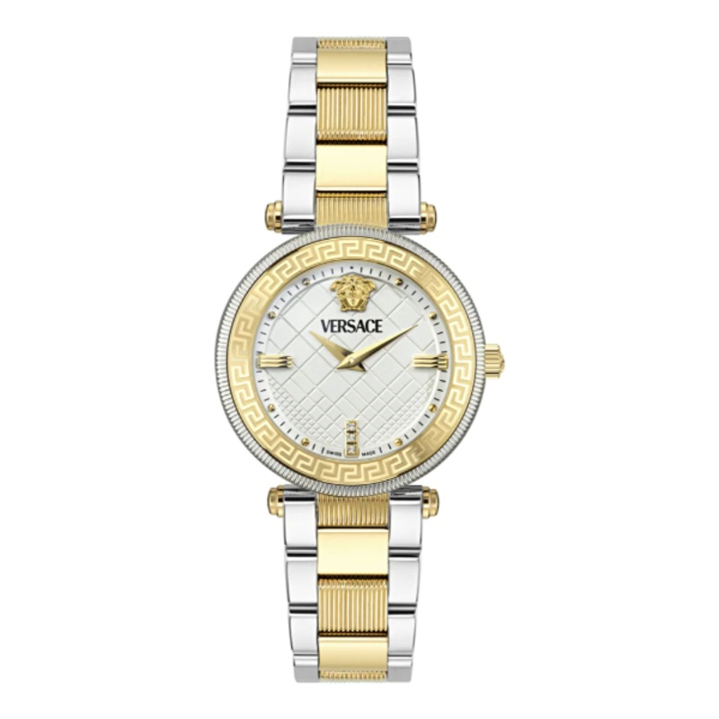 Versace Reve Two-tone Stainless Steel White Dial Quartz Watch for Ladies – VE8B00724