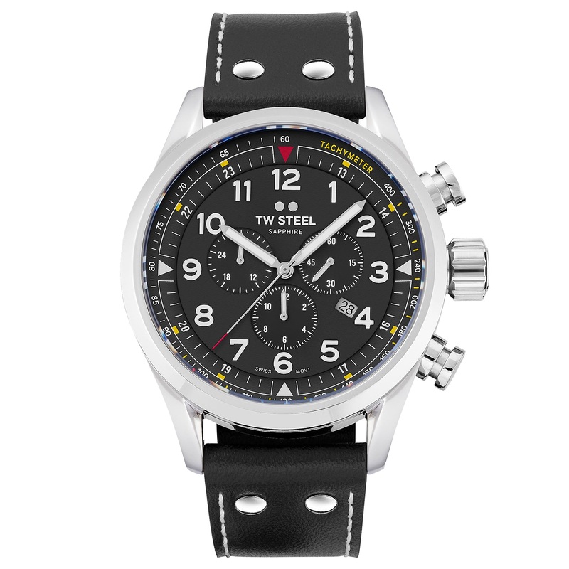 TW Steel Men’s Black Swiss Volante Watch SVS202