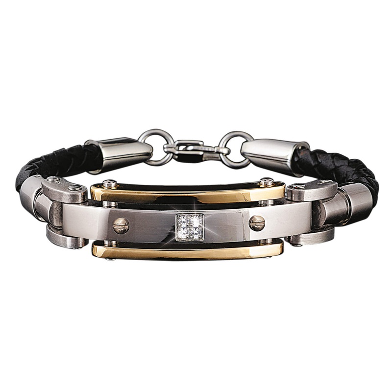 Men’s Diamond Leather Bracelet