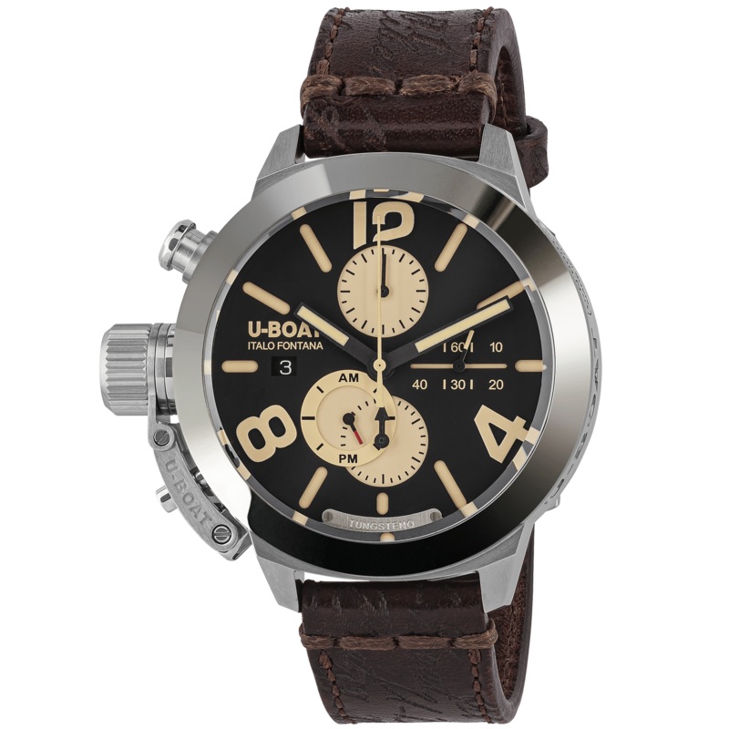 U-Boat Men’s Watch Classico Tungsteno CAS1 Chronograph Black Beige 9567
