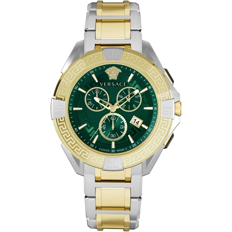 Versace Men’s Watch Chrono Sporty 46mm Green Bracelet VE5CA0423
