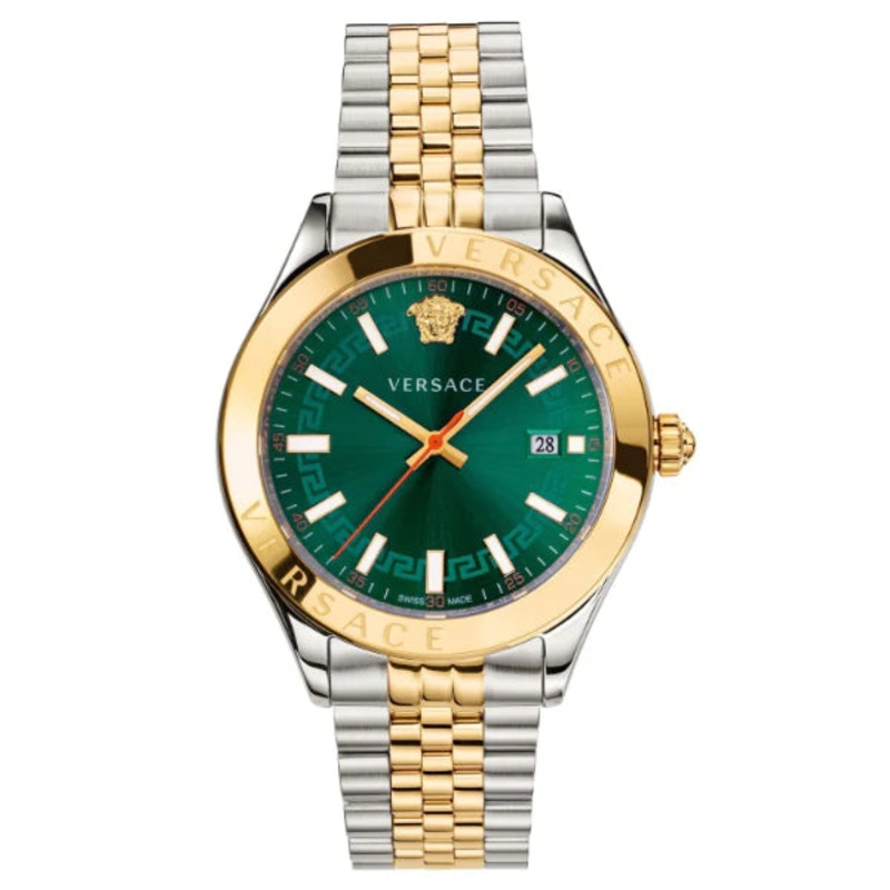 Versace Helenium-Vk Two-tone Stainless Steel Green Dial Quartz Watch for Gents – VEVK00620
