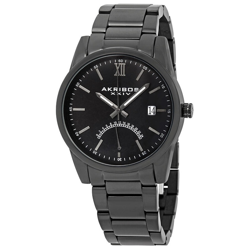 Akribos Xxiv Black Dial Black Ion-plated Men’s Watch AK962BK